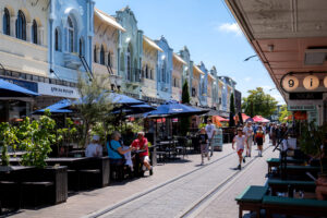 クライストチャーチのダウンタウンの街並み