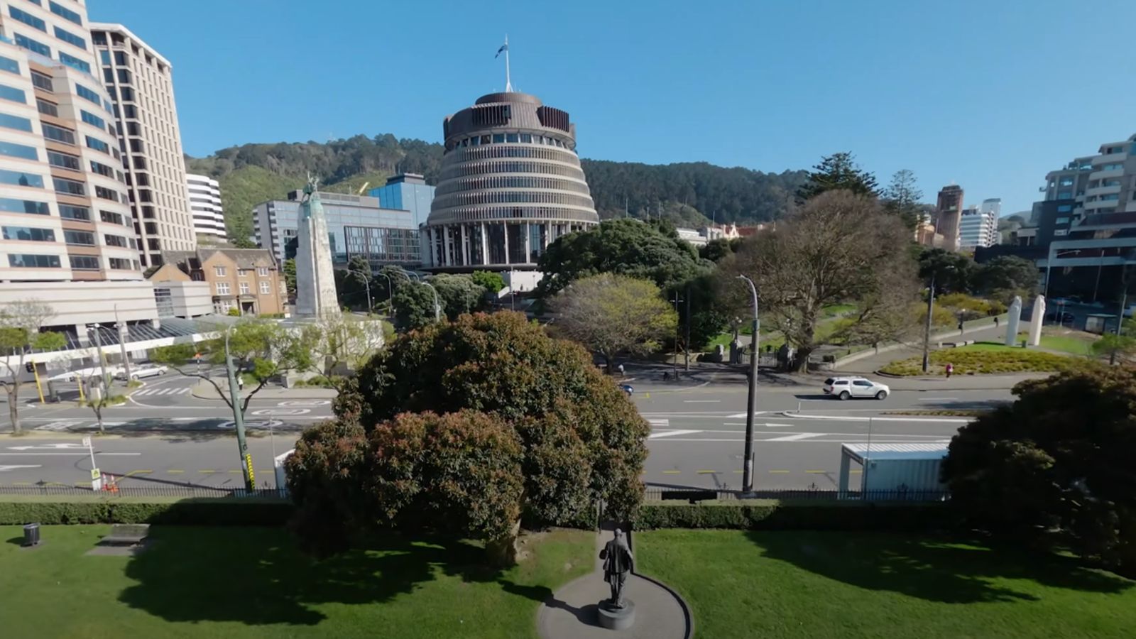 Victoria University of Wellington (ヴィクトリア大学ウェリントン) の遠くから見た様子