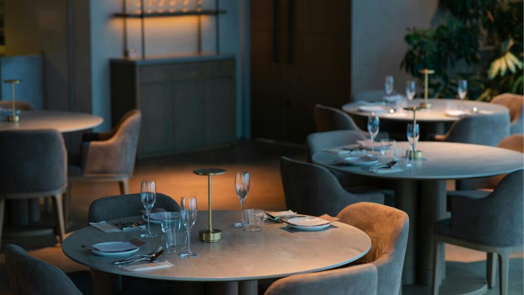 ニュージーランドの閑散期のレストラン