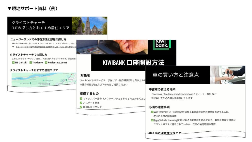 現地サポート資料（例）